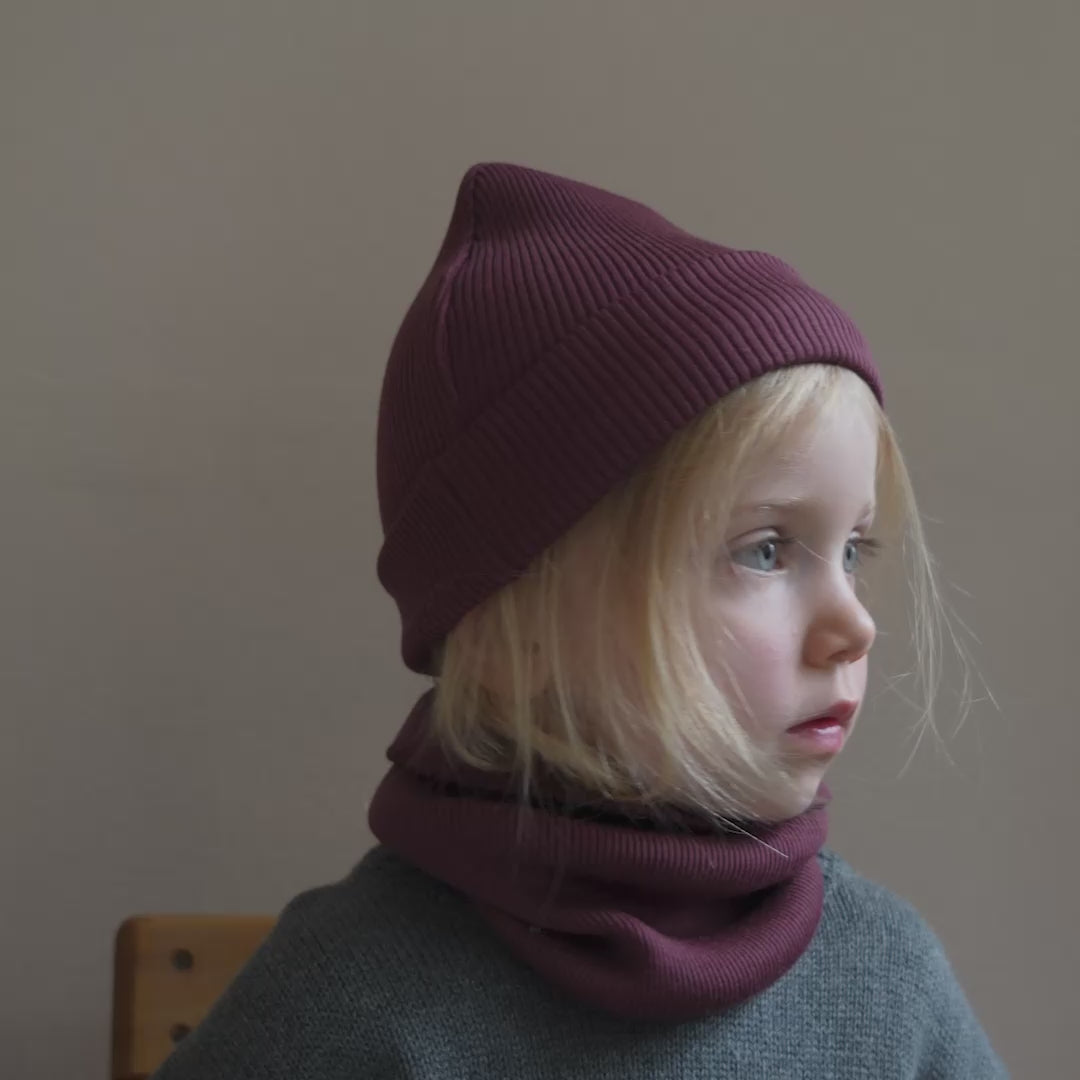 minimalisma Argir - Children's wool snood Bib / Hairband / Acc Bordeaux