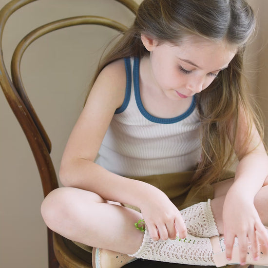 minimalisma Billund 2-6Y Blouse for kids Ecru with Fjord Blue