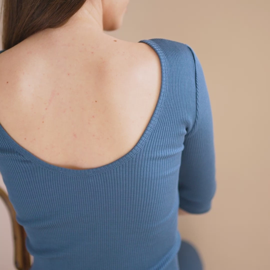 minimalisma Gym Blouse for women Fjord Blue