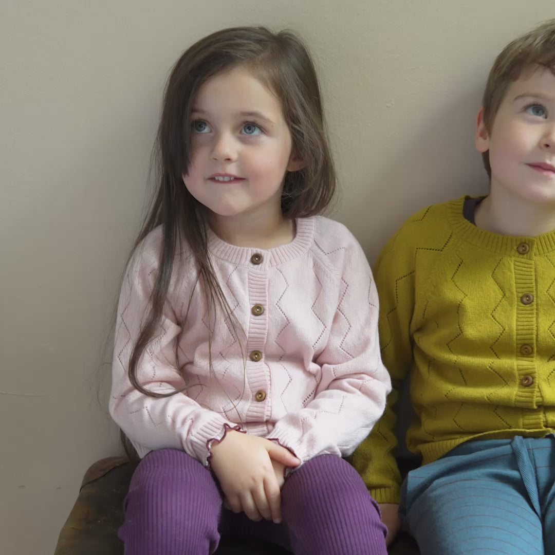 minimalisma Inkaz - Children's cashmere/wool cardigan Blouse for kids Sweet Rose