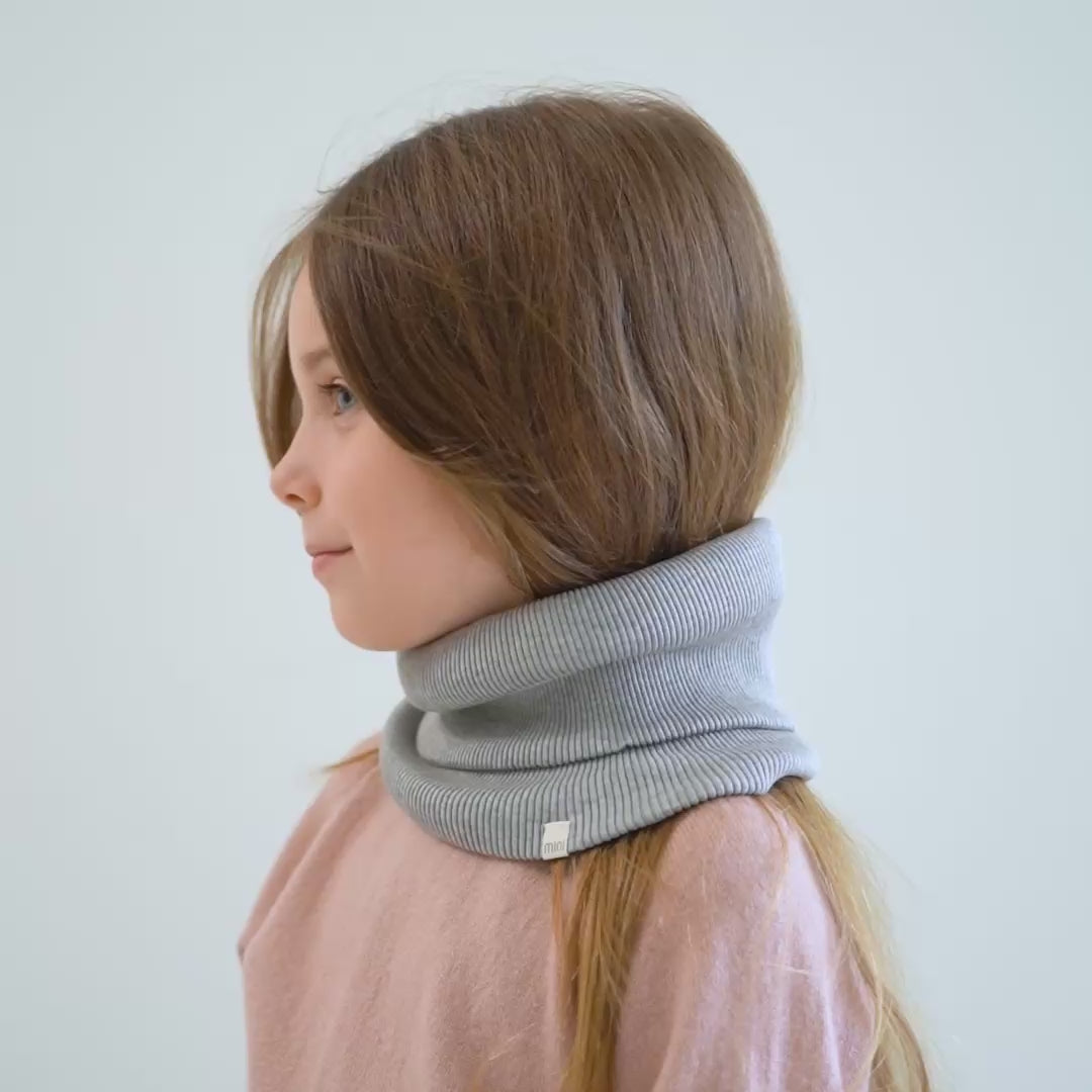 minimalisma Birk - Children's silk snood Bib / Hairband / Acc Grey Melange