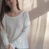 minimalisma Times - Women's silk/wool long sleeve top Blouse for women White