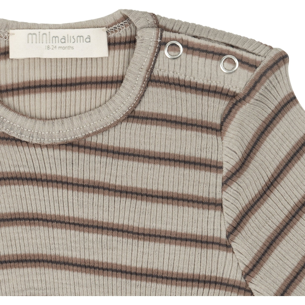 minimalisma Alpine Blouse for babies Winter Fog Stripes