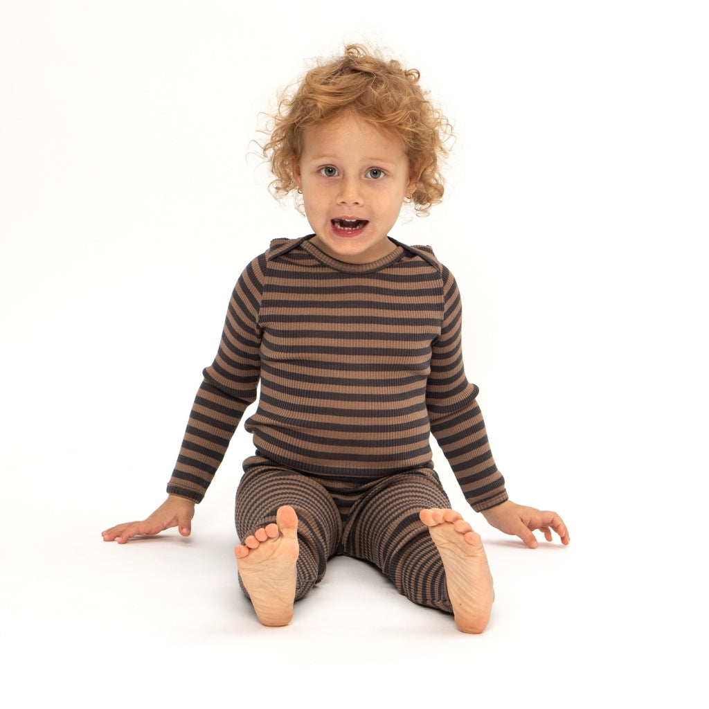 minimalisma Arona 0-6Y Leggings / pants for babies and kids Almost Nut Stripes
