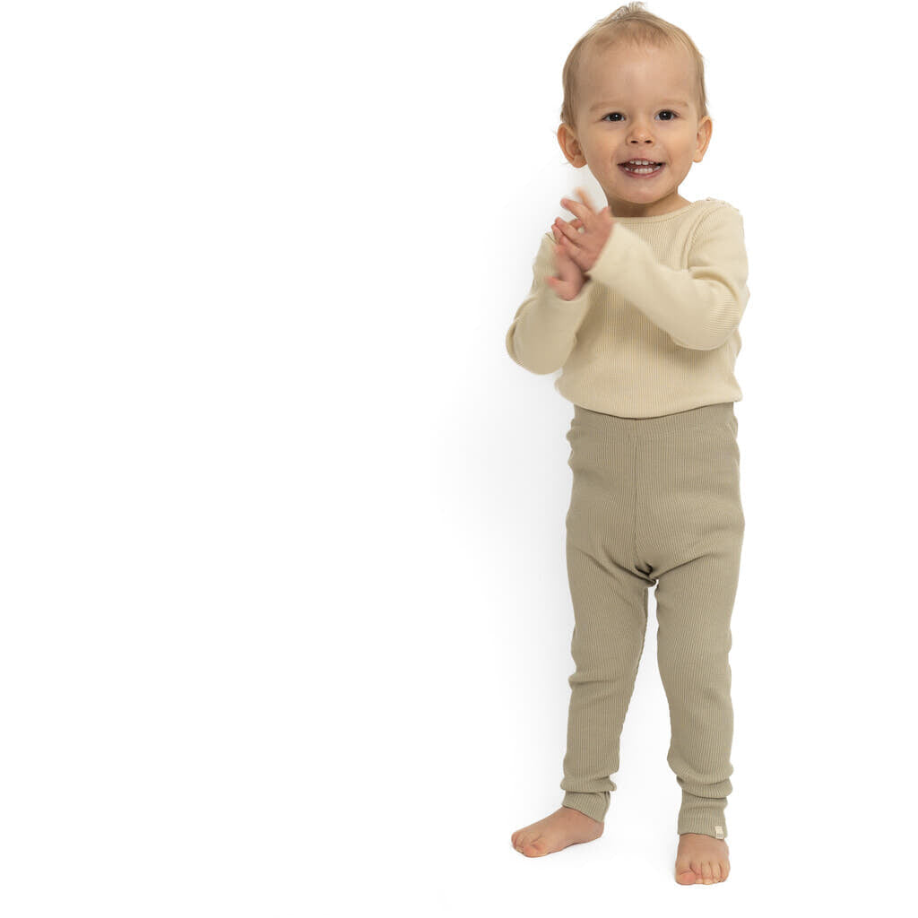 minimalisma Ribs 0-5Y Leggings / pants for babies and kids Pale Olive